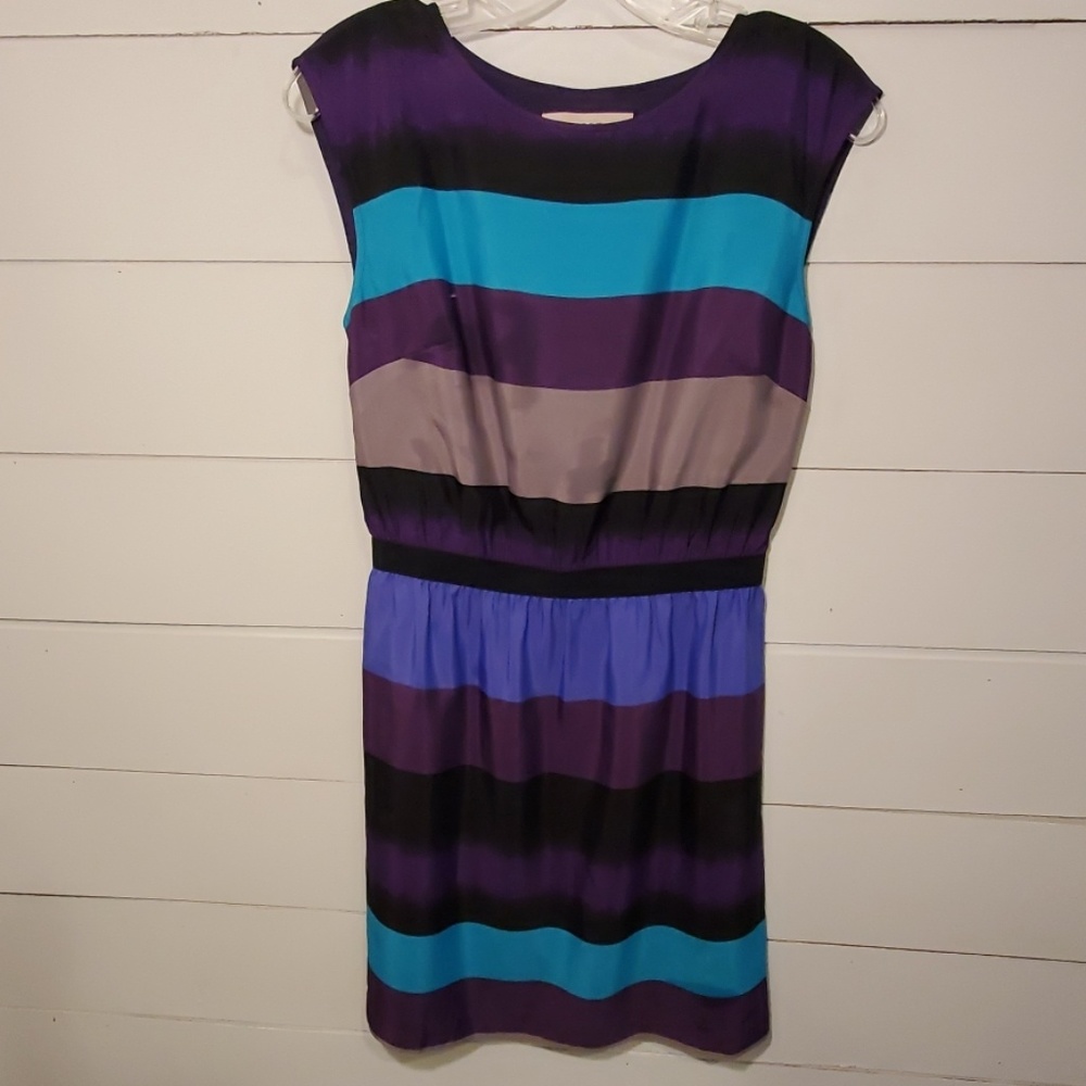 Cap sleeve striped dress